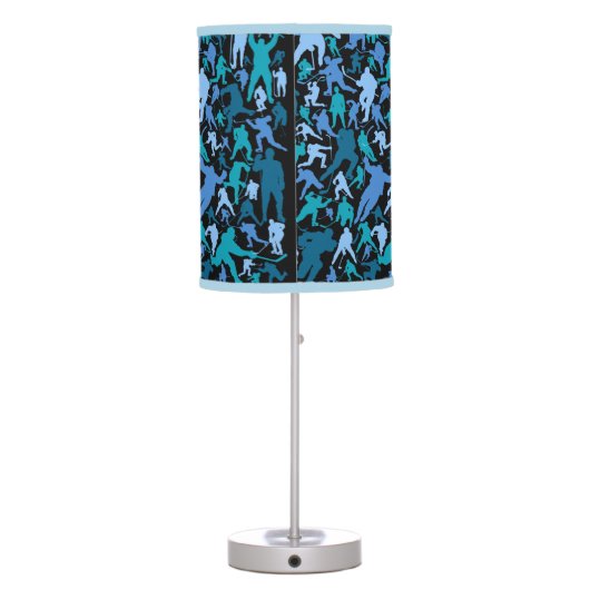 Hockey Player Pattern Table Lamp (Back)