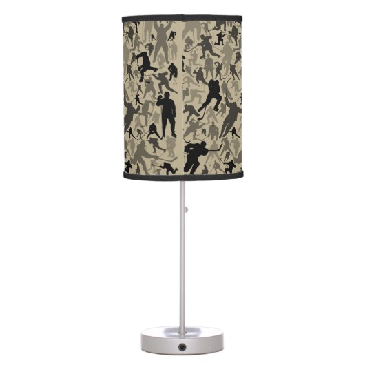 Hockey Player Pattern Table Lamp (Back)
