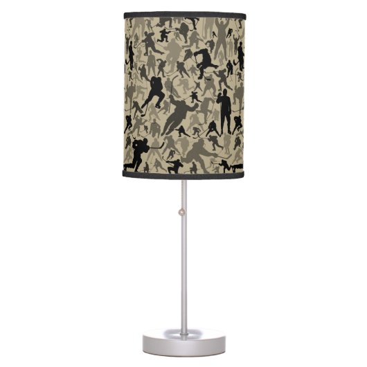 Hockey Player Pattern Table Lamp (Front)