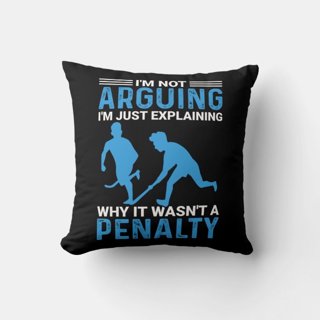 Hockey Player Penalty  Throw Pillow (Front)