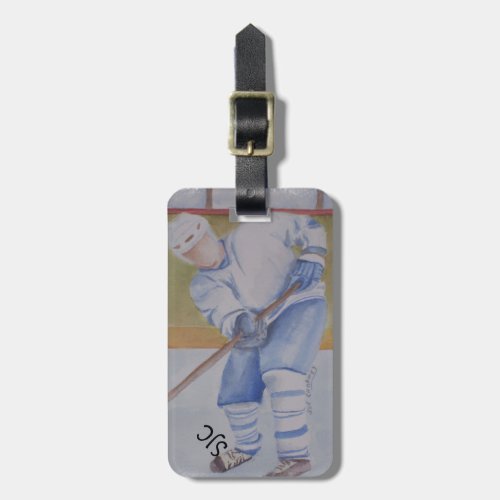 HOCKEY PLAYER PERSONALIZED LUGGAGE TAG