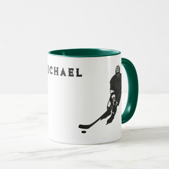 Hockey Player Personalized Mug (Front Right)
