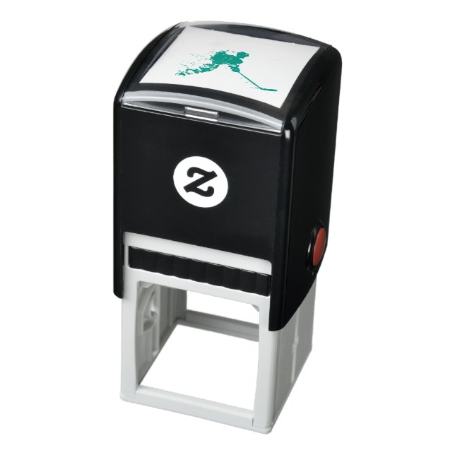 Hockey player playing self-inking stamp (Product)