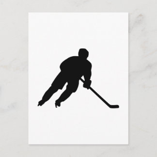 Hockey player postcard