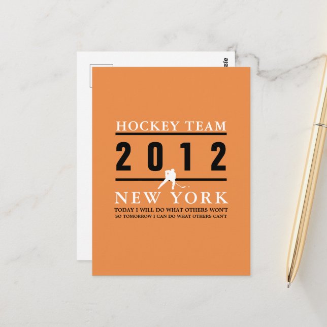 Hockey Player Postcard (Front/Back In Situ)