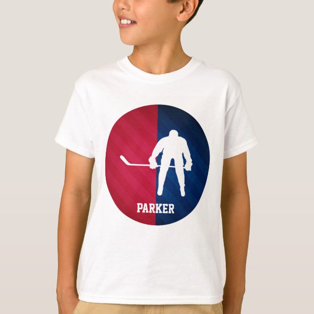 Hockey Player; Red, White, and Blue T-Shirt (Front)