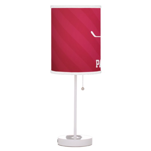 Hockey Player; Red, White, and Blue Table Lamp (Left)
