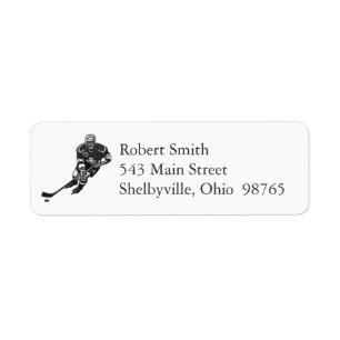 Hockey Player Return Address Labels