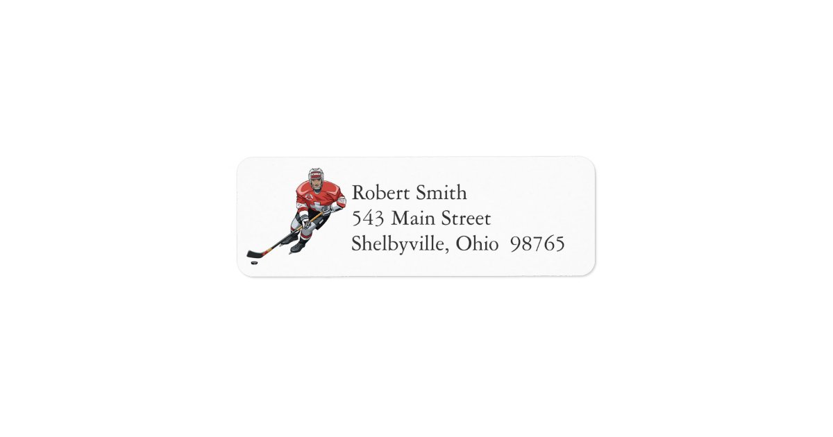 Hockey Player Return Address Labels | Zazzle.com