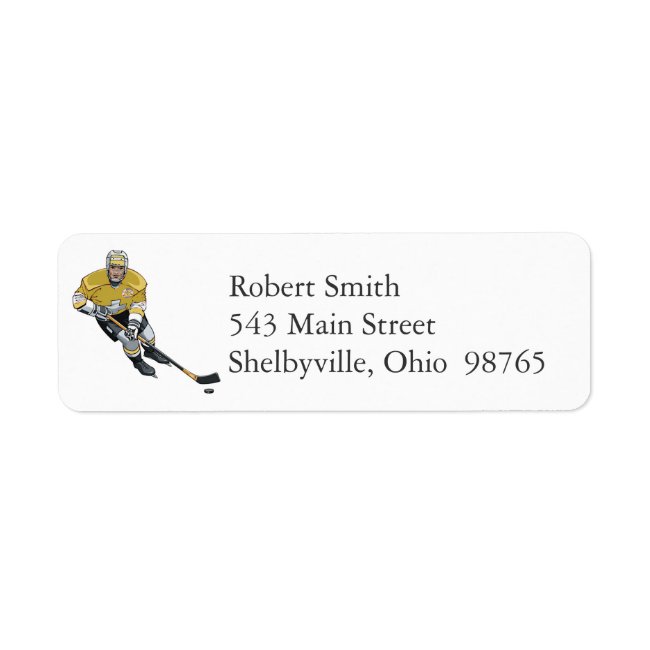 Hockey Player Return Address Labels