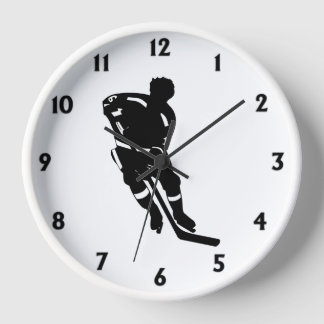 Hockey Player Sport Design Clock