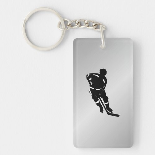 Hockey Player Sport Design Keychain