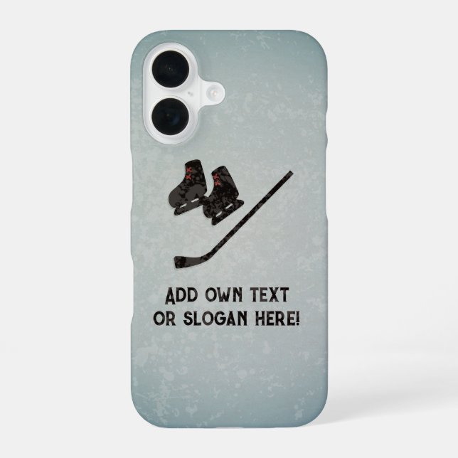 Hockey Player - Sport Skates & Stick - add slogan iPhone Case (Back)
