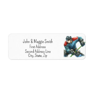 Hockey Player Sports Team  Label