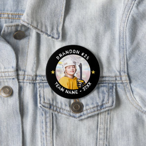 Hockey Player Team Photo Your Color Personalized Button