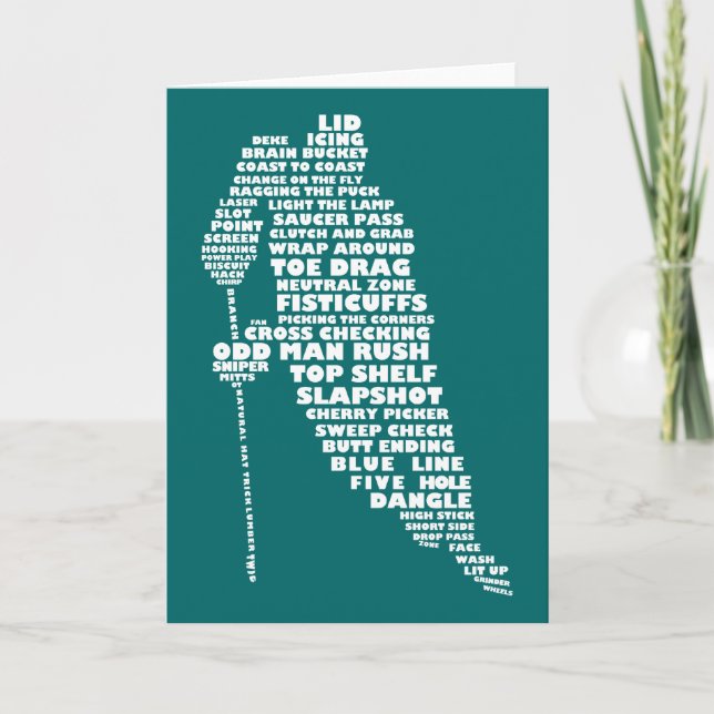Hockey Player Text Art Card (Front)