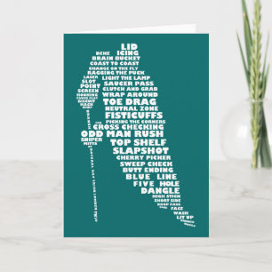 Hockey Player Text Art Card