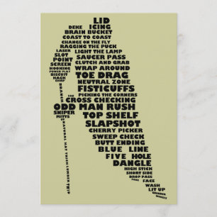 Hockey Player Text Art Invitations