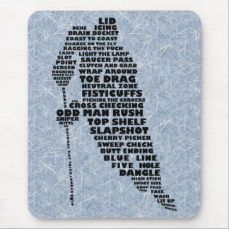 Hockey Player Text Art Mousemat Mouse Pad