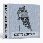Hockey Player Trading Card Album, Customizable 3 Ring Binder