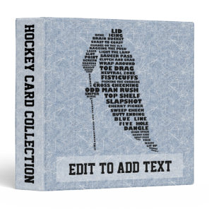 Hockey Player Trading Card Album, Customizable 3 Ring Binder