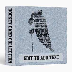 Hockey Player Trading Card Album, Customizable 3 Ring Binder