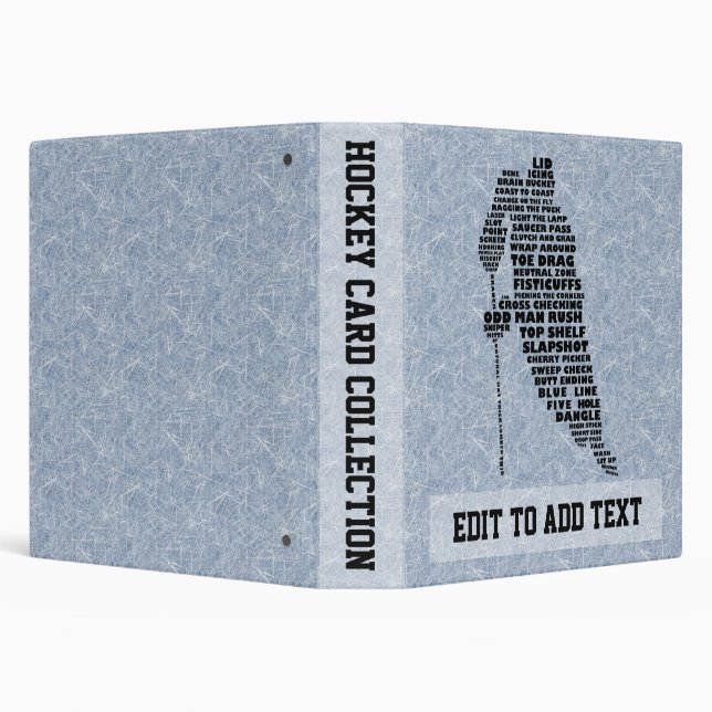 Hockey Player Trading Card Album, Customizable 3 Ring Binder
