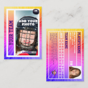 Hockey Player Trading Card Souvenir   Color Rays