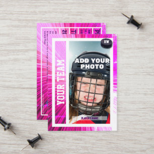 Hockey Player Trading Card Souvenir Pink Rays