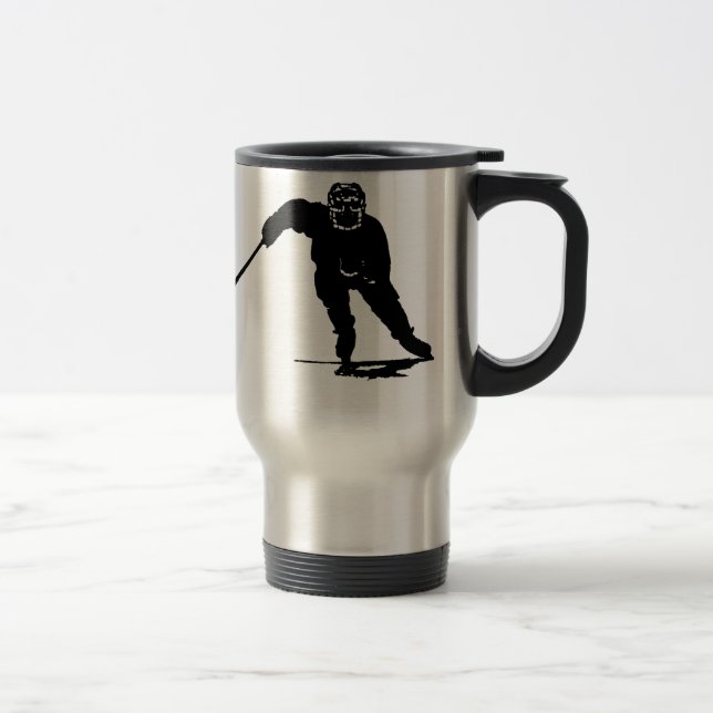 Hockey Player Travel Mug (Right)