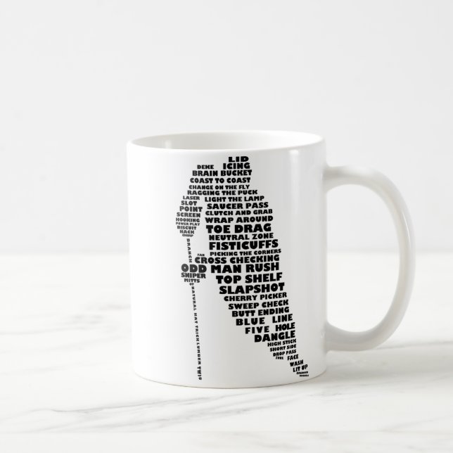 Hockey Player Tygraphy Art  Coffee Mug (Right)
