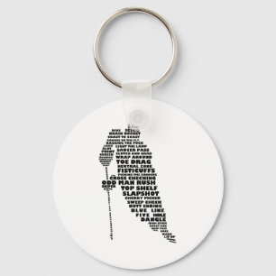 Hockey Player Tygraphy Art Keychain