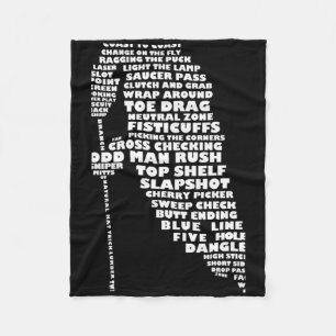 Hockey Player Tygraphy Childrens T Shirt Fleece Blanket