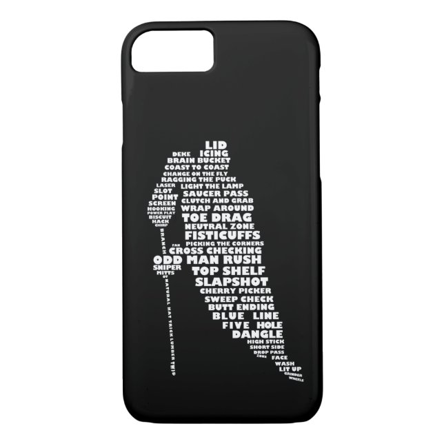 Hockey Player Typography Design iPhone 7 case (Back)