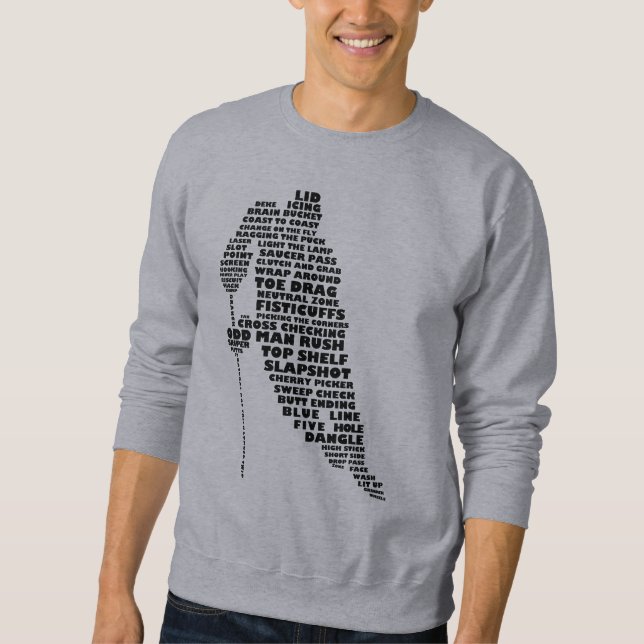 Hockey Player Typography Sweatshirt (Front)