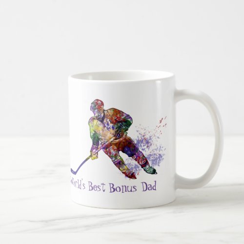 Hockey Player Worlds Best Bonus Dad Quote Coffee Mug