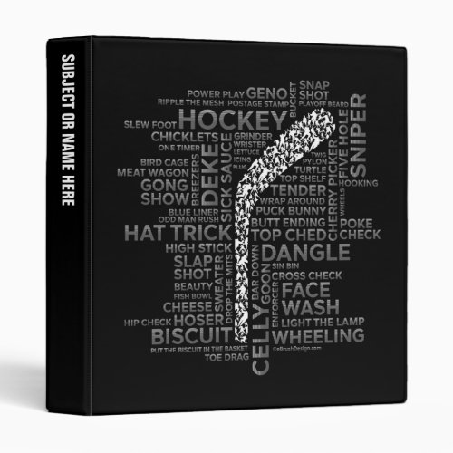 Hockey Players and Slang 3 Ring Binder