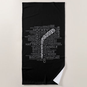 Hockey Players and Slang Beach Towel