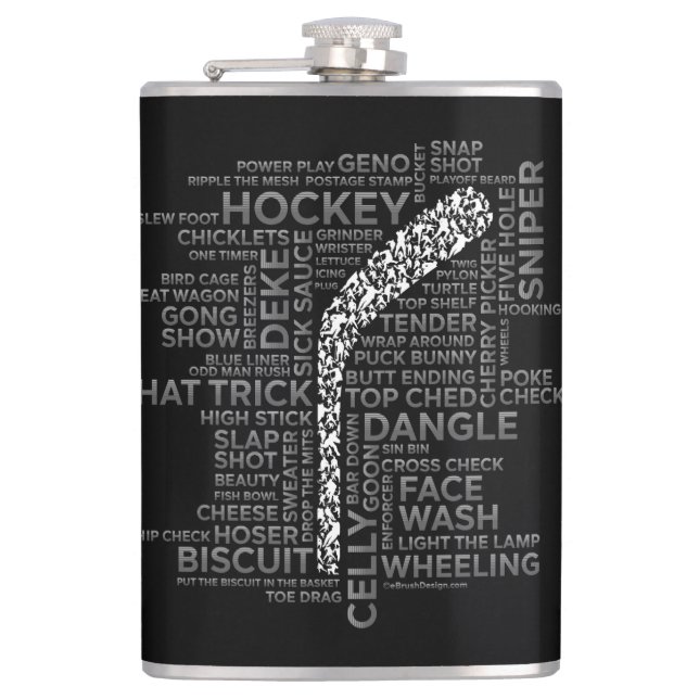 Hockey Players and Slang Flask (Front)