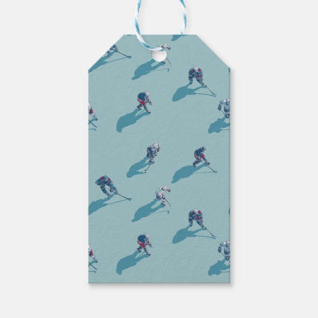 Hockey players on ice gift tags (Front)