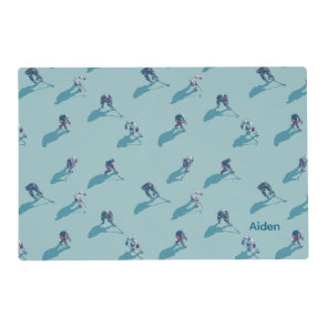 Hockey players on ice placemat