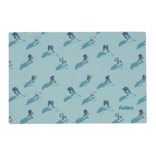 Hockey players on ice placemat
