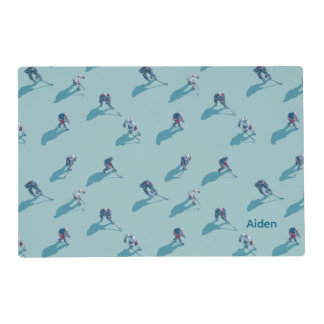 Hockey players on ice placemat