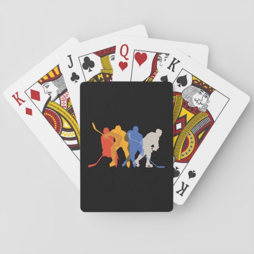 Hockey Players Playing Cards