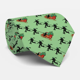 Hockey Players Pulling Santa's Sleigh Neck Tie