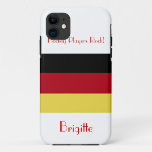 Hockey Players Rock!-German flag+Name iPhone 11 Case