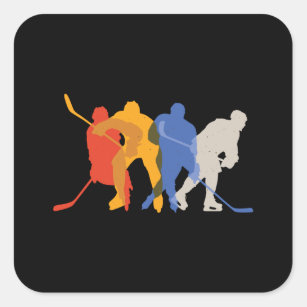 Hockey Players Square Sticker