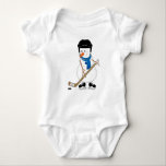Hockey Playing Snowman Infant Baby Bodysuit<br><div class="desc">Fun hockey playing snowman infant baby bodysuit</div>
