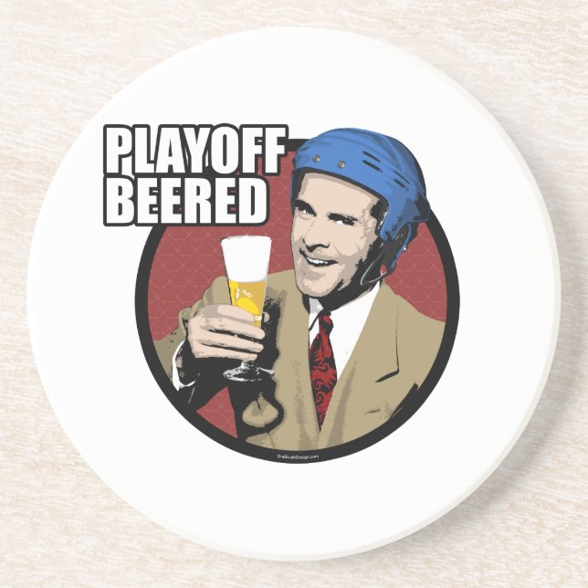 Hockey Playoff Beered Drink Coaster (Front)