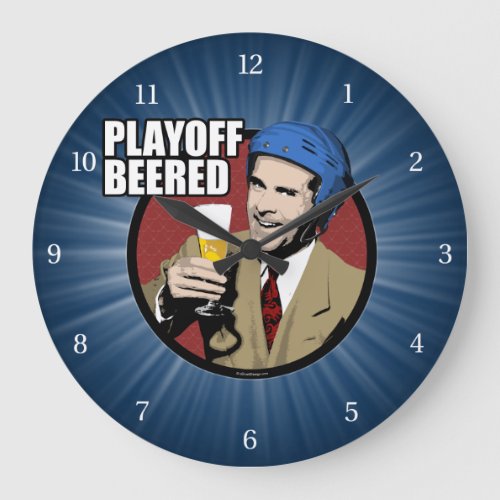 Hockey Playoff Beered Large Clock